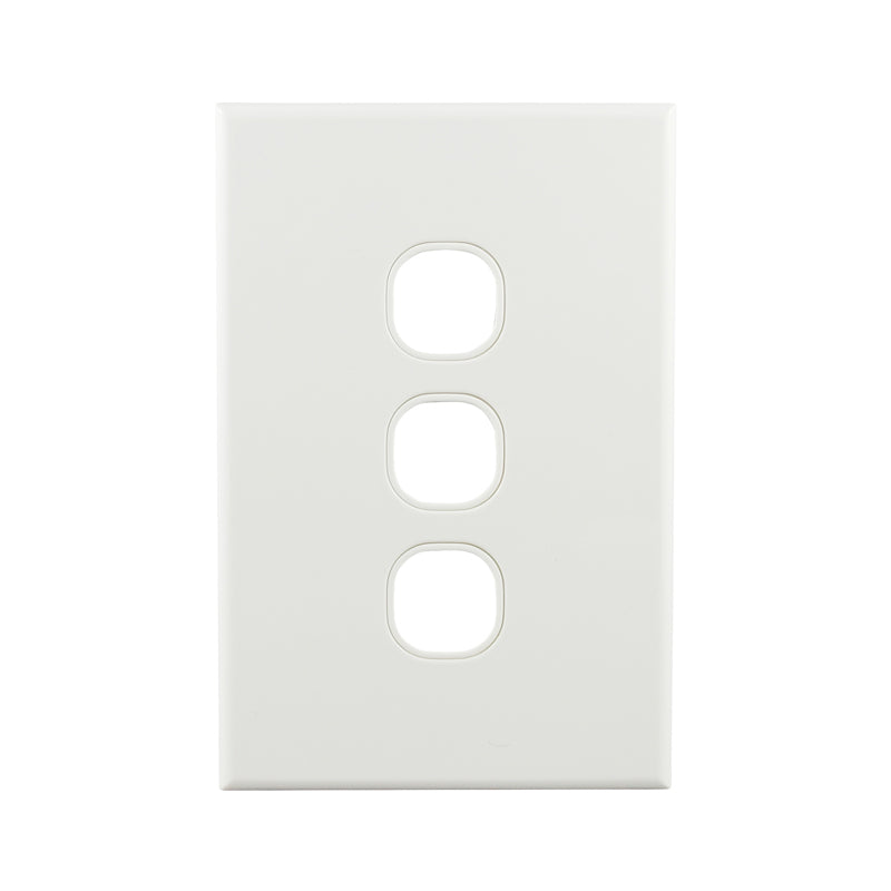 Basix S Series Grid Plate 3 Gang - White